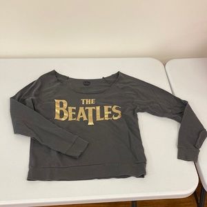 The Beatles Graphic Sweatshirt Size Medium Gray with Gold Letters